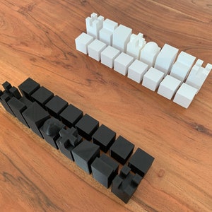 Chess Set Bauhaus 2 Style PLA 3d Printing black white