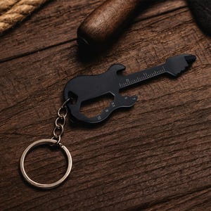 Dapper Chap Guitar Shaped Multi Tool Keyring | Guitar | Tool | Novelty