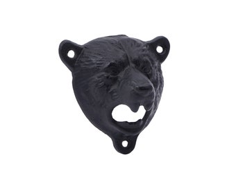 Bear Head Cast Iron Wall Mounted Bottle Opener