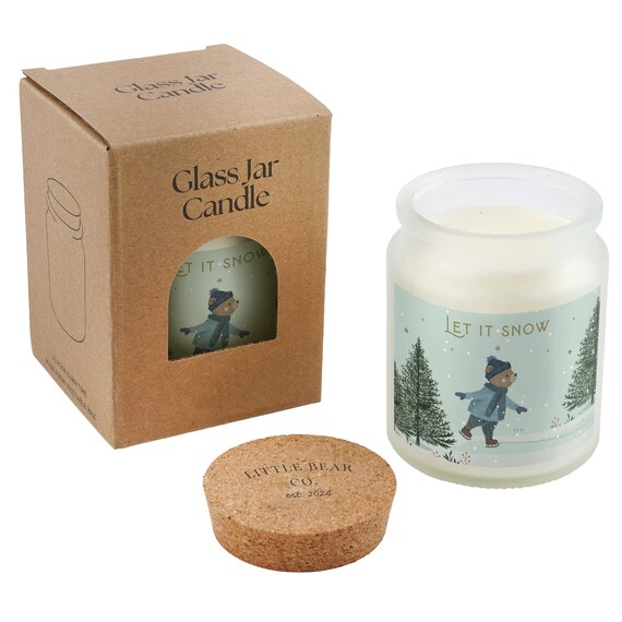 Let It Snow - Candela di soia fatta a mano in barattolo di ceramica con