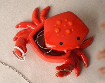 手描きの陶器製カニの小物入れ：ベトナム陶器のギフト。 - Etsy 日本
