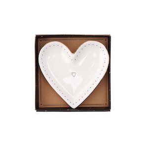 Send With Love Small Ceramic Heart Dish | Organiser | Gift Boxed