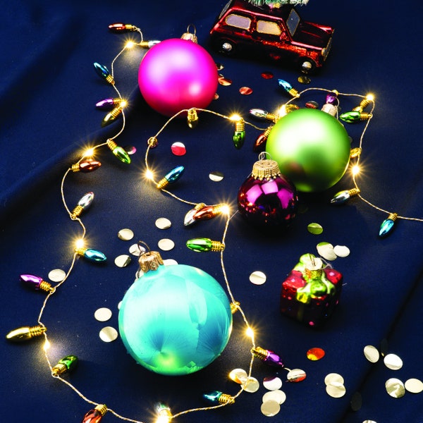 Retro Weihnachtsbirne Lichterkette Lichterkette | Gesamtlänge 164,5cm | Dekoration | Weihnachtsbaum Lichter | Geschenk für Zuhause