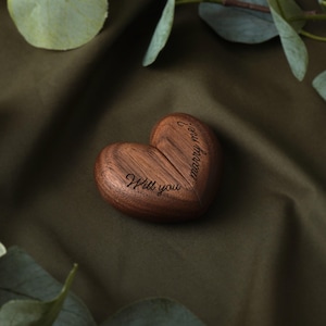 Send With Love - &#39;Will You Marry Me&#39; Wooden Heart Ring Box | Sentimental | Keepsake