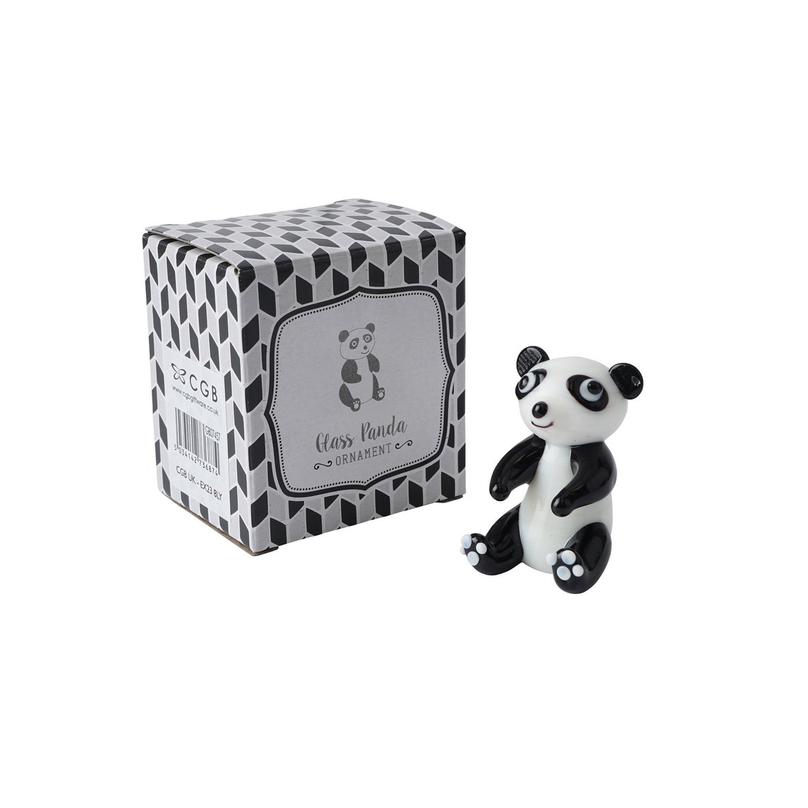 Artisan Glass Panda in Gift Box • Decoration • Ornament • Collectable ...