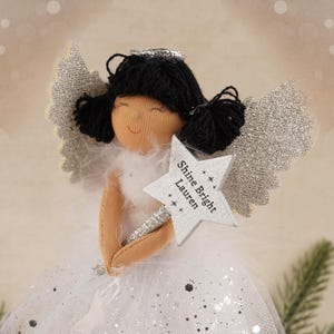 Light Up Christmas Angel Tree Topper | Silver Decoration (18cm)