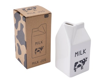 Cow Ceramic Milk Carton Table Milk Jug in Gift Box | Country Kitchen | Homeware | Gifts for Home | Farm Kitchen