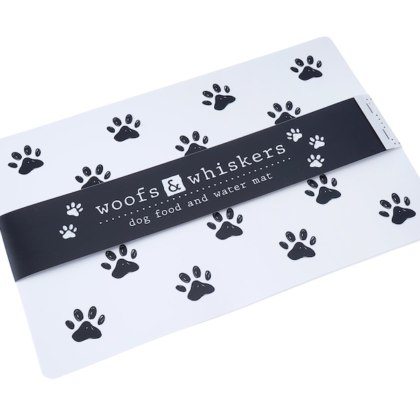 Woofs & Whiskers Dog Food and Water Mat | Pack of 2