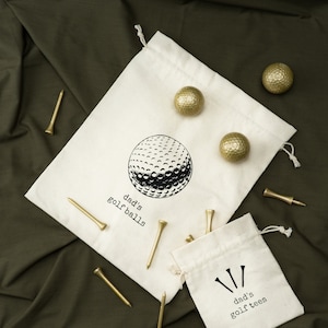 Lot de 2 sacs de golf | Pour balles de golf et tés de golf | Hommes | Cadeau pour papa