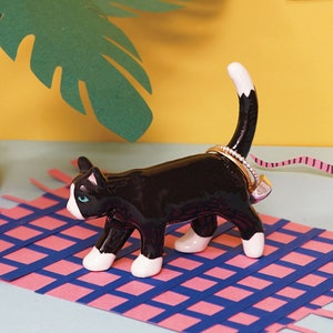 Bella The Black Cat Ceramic Ring Holder in Gift Box