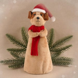 Adorno para árbol de Navidad con forma de perro / Decoración festiva "Patas de Papá Noel"