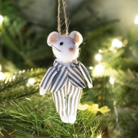 Little Bear Co. 'The Night Before Christmas' Mouse Decoration | Tree Decoration | Festive Decoration | Mouse Decoration