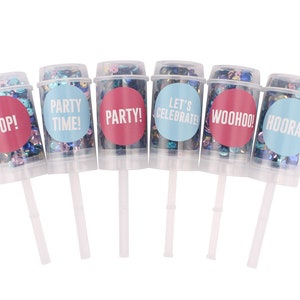 Set of 6 Sequin/Glitter Push Pops