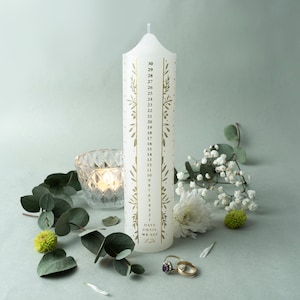 Wedding Countdown Pillar Candles | We Do | Pack of 2 | Love Engagement | 30 Day Countdown | Gift For Them