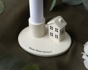 Send With Love Ceramic House Candlestick Holder | Perfect Gift | New Home Gift | Home Decor