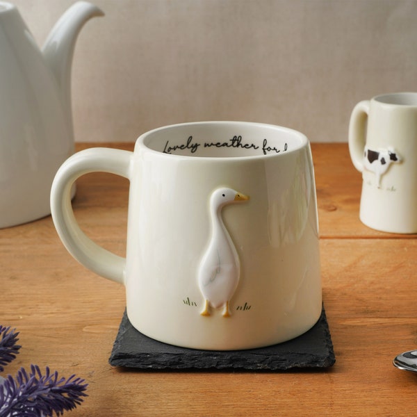 Duck Design Stoneware Coffee Mug | Bramble Farm Gift Boxed