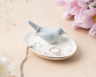 The Flower Market Bird Ring Holder Dish in Gift Box