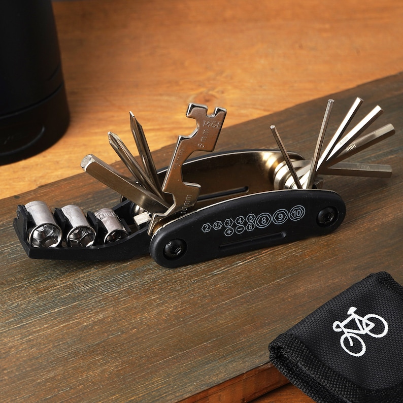 Portable and Travel Friendly 15-in-1 Bike Repair Maintenance Multi Tool Kit