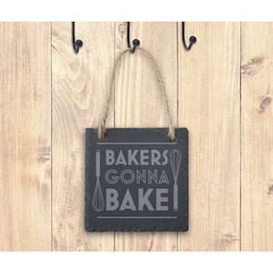 Great British Baker &#39;Bakers Gonna Bake&#39; Square Slate Hanger