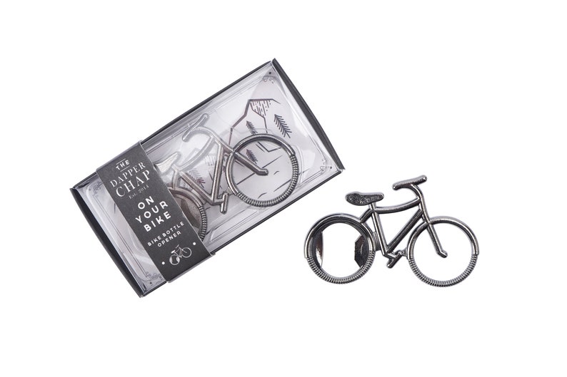 Bicycle Shape Bottle Opener Silver Finish On Your Bike Drink Accessory Gift Box Gift For Him image 2