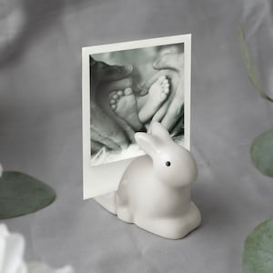 Invia con amore Portafoto in ceramica con coniglietto in confezione regalo