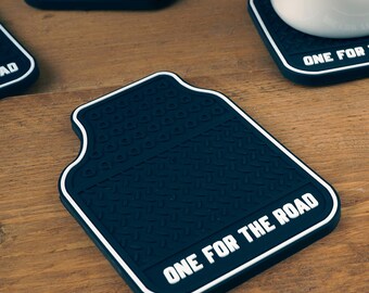 Car Mat Coasters Set | Dapper Chap Silicone Coasters, Gift Box