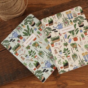 Cuaderno de ilustraciones de jardinería / Papel rayado A6, envuelto para regalo