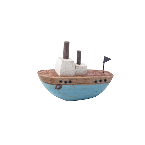 Small Wooden Decorative Fishing Boat