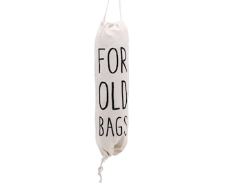 For Old Bags&#39; Cotton Carrier Shopping Bag Holder | Easy Hanging Storage | Plastic Bag Storage | Tote Bag Storage | Bag For Life Storage