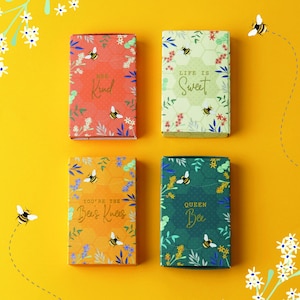 Set of 4 Matchbox Nail Files with Bee Illustration