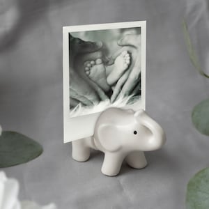 Portafoto in ceramica a forma di elefante "Send With Love" in confezione regalo