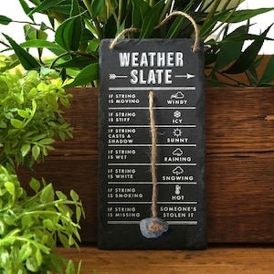 Weather Slate Hanging Sign | Humorous Weather Reader | Forecaster Station | Gift For Your Home