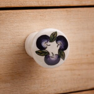 Purple Grape Ceramic Drawer Pulls (Set of 2)