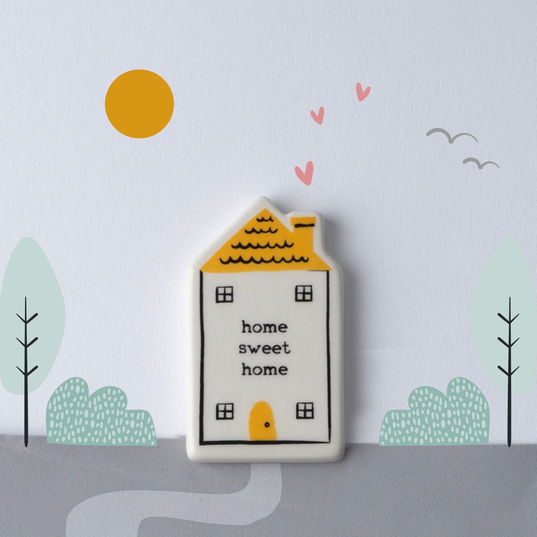 Home Sweet Home Ceramic House Token | Cosy Keepsake - Etsy