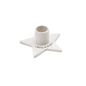 Winter Wishes &#39;Merry & Bright&#39; Candlestick Holder | Home Decor | Candle Holder | Gift Box