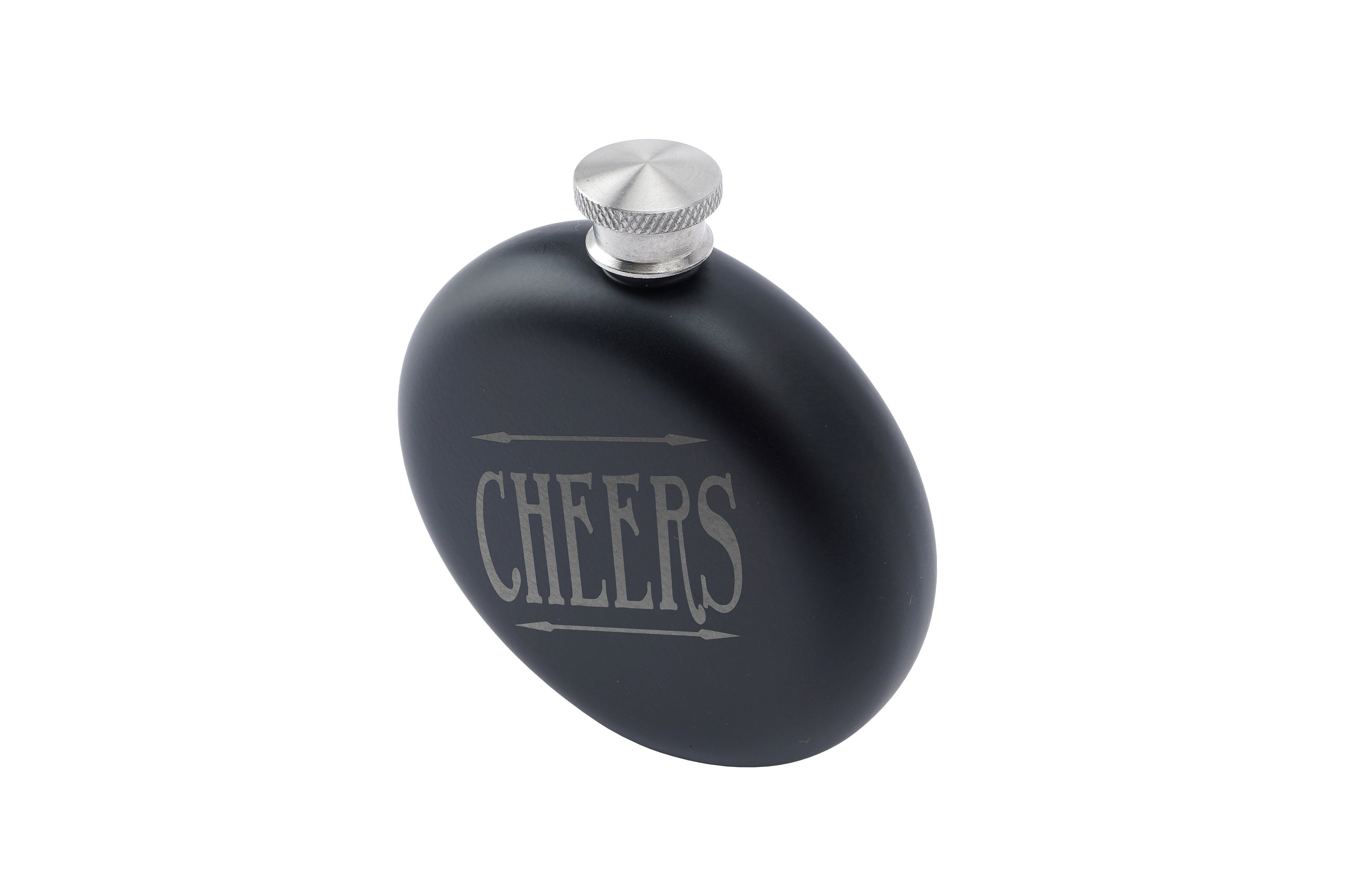 Flacon De Hanche Dapper Chap 'Wet Your Whistle' 5 Oz - Métal Argenté - Neuf