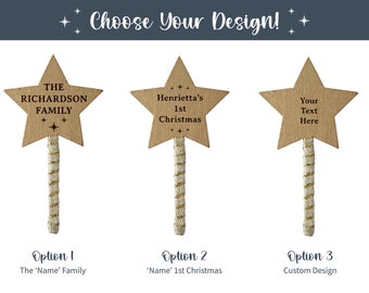 Gold Wooden Mini Wand 7cm | Add To Your Angel Tree Topper | Festive Magic Wand