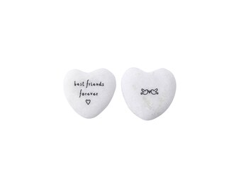 Single Marble ‘Best Friends Forver' Double Sided Decorative Heart Pebble