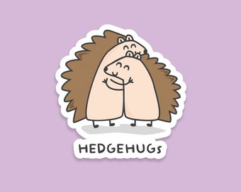 Hedgehugs Pun Sticker Pack | Cute Hugging Hedgehogs