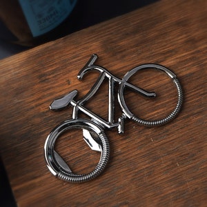 Bicycle Shape Bottle Opener Silver Finish On Your Bike Drink Accessory Gift Box Gift For Him image 1