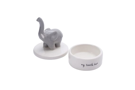 Boîte Décorative Éléphant En Céramique Noire - Vintage