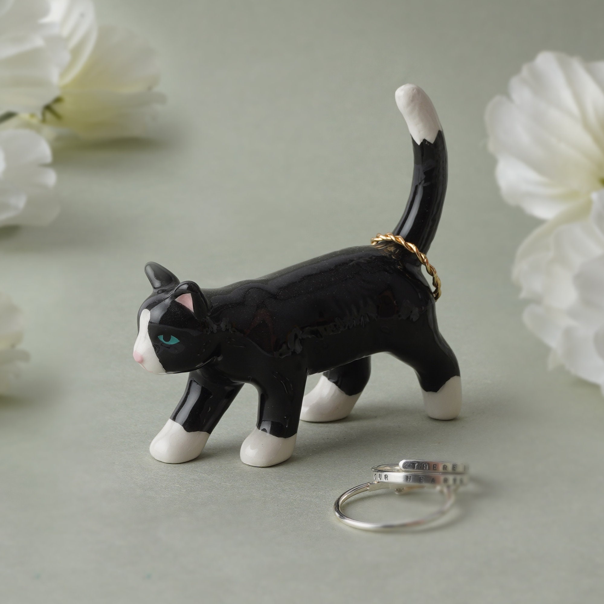 Bella the Black Cat Ceramic Ring Holder in Gift Box Etsy Canada