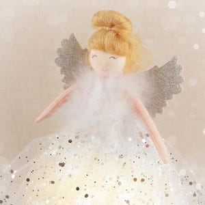 Light-Up Silver Angel Christmas Tree Topper • Festive Home Decor (Batteries Included)