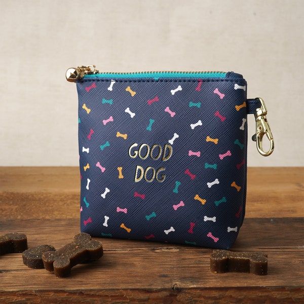 Top Dog PU 'Good Dog' Dog Treat Pouch Bag With Zipper & Clip
