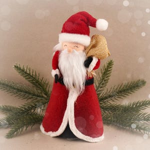 Adorno para la punta del árbol de Navidad • Decoración roja de Papá Noel