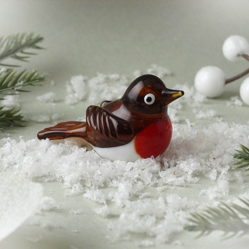 Glass Robin Ornament