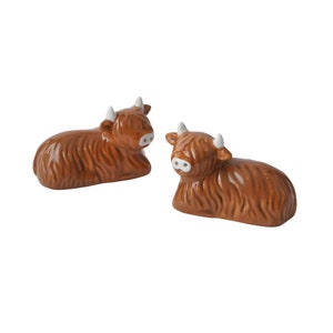 Bramble Farm Highland Cow Salt & Pepper Shakers In Gift Box Bild 3