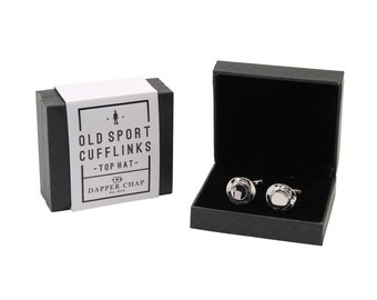 Top Hat Old Sport Cufflinks In Gift Box