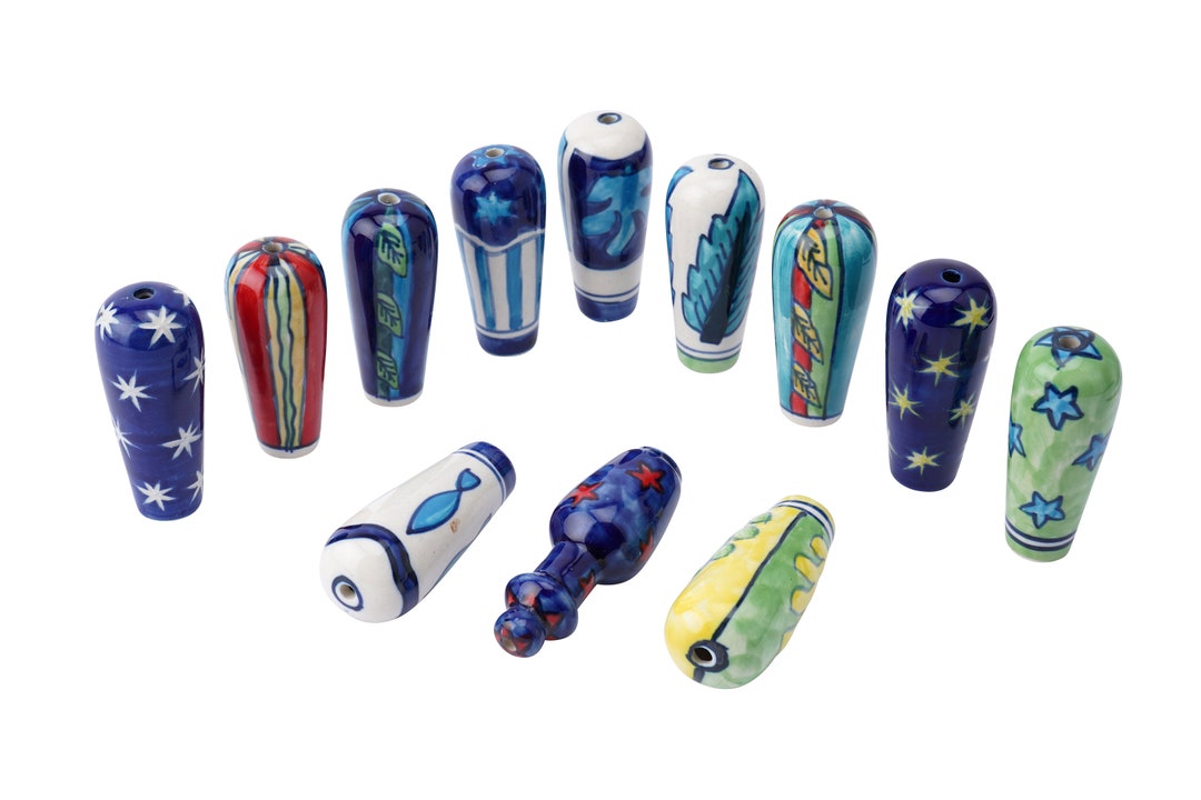 1 Colourful Ceramic Light Pull Handle Cord Pull for Bathroom Lighting Blinds Curtains Ceilings