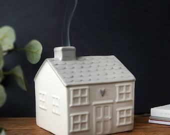 Send With Love Cosy Cottage Ceramic Incense Burner House